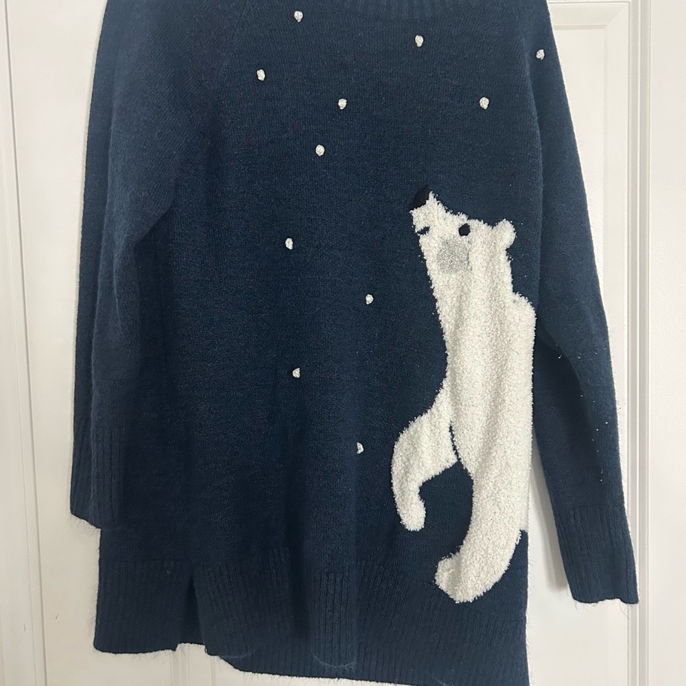 LC Lauren Conrad Dark Blue Polar Bear Sweater